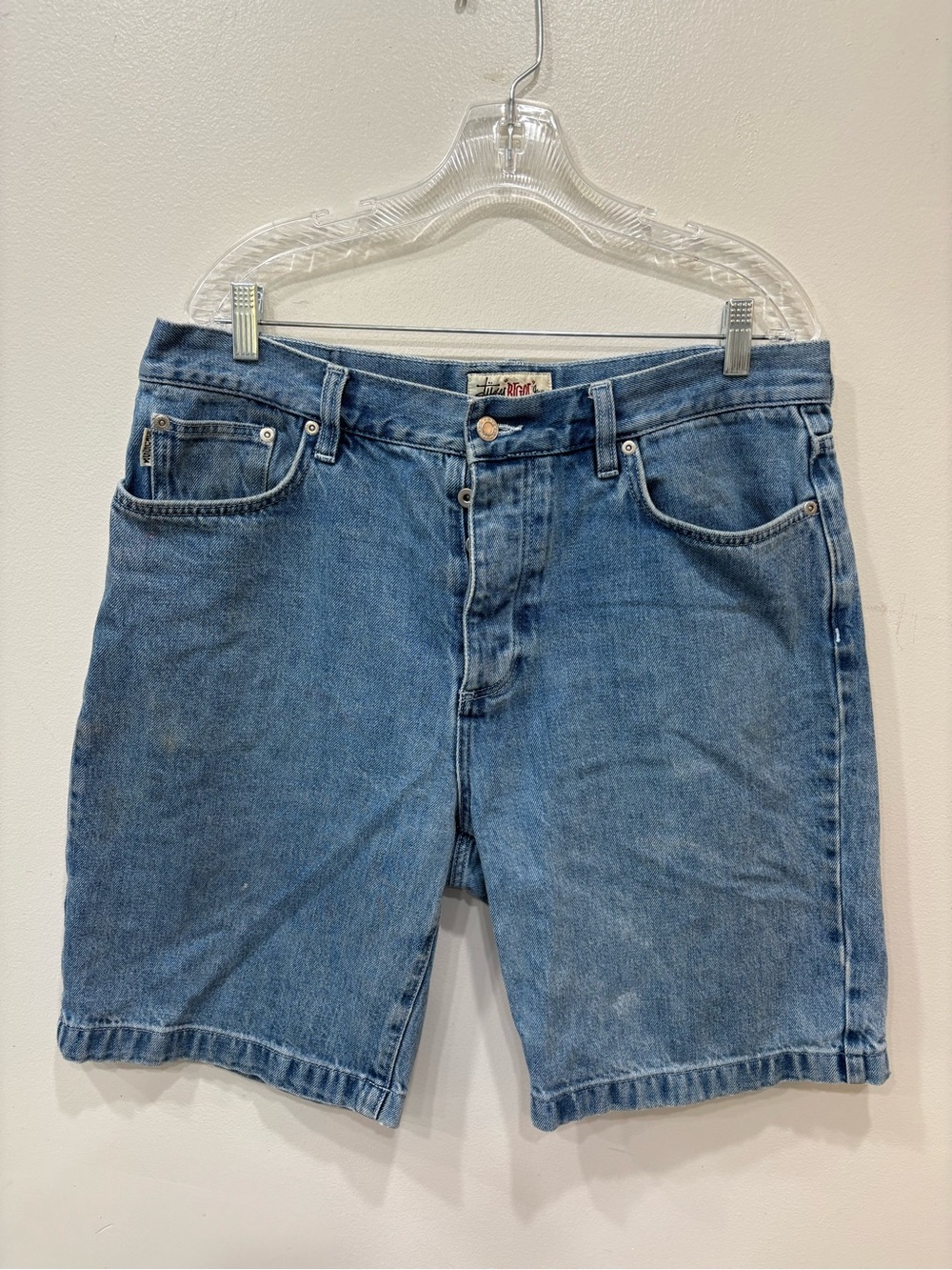 Stussy BIG OL Y2K Hidden Button Fly Jean Short Men’s Size 34 ( STAINS )